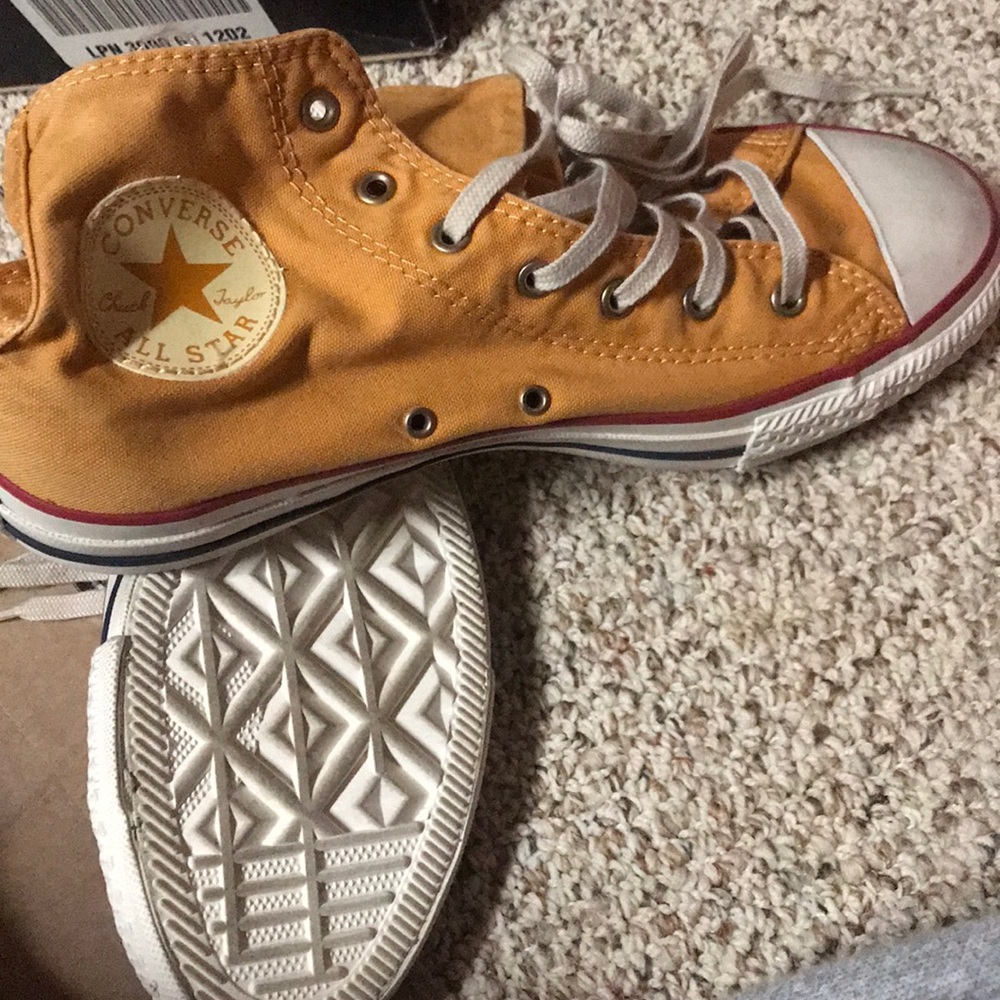 Mustard hightop converse